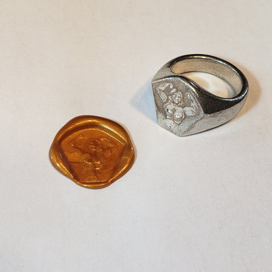 body builder wax seal signet ring