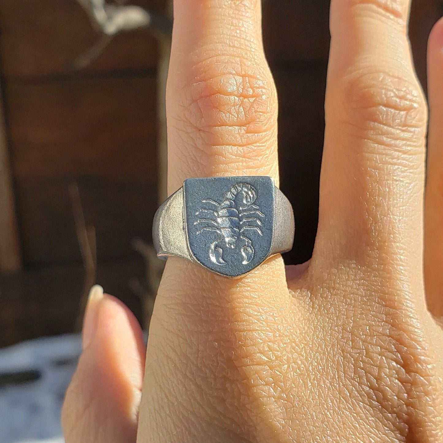 Scorpion wax seal signet ring