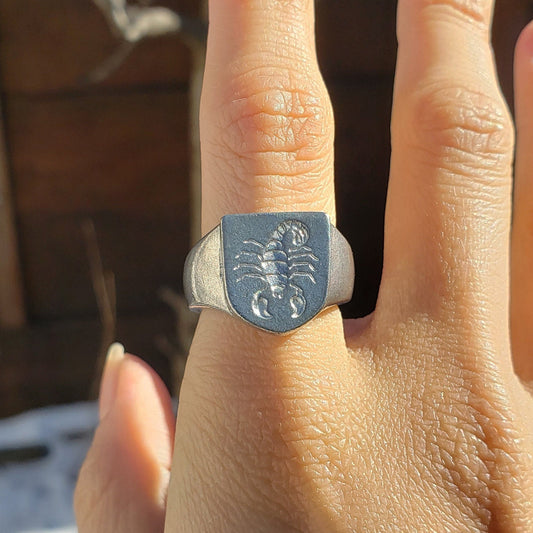 Scorpion wax seal signet ring