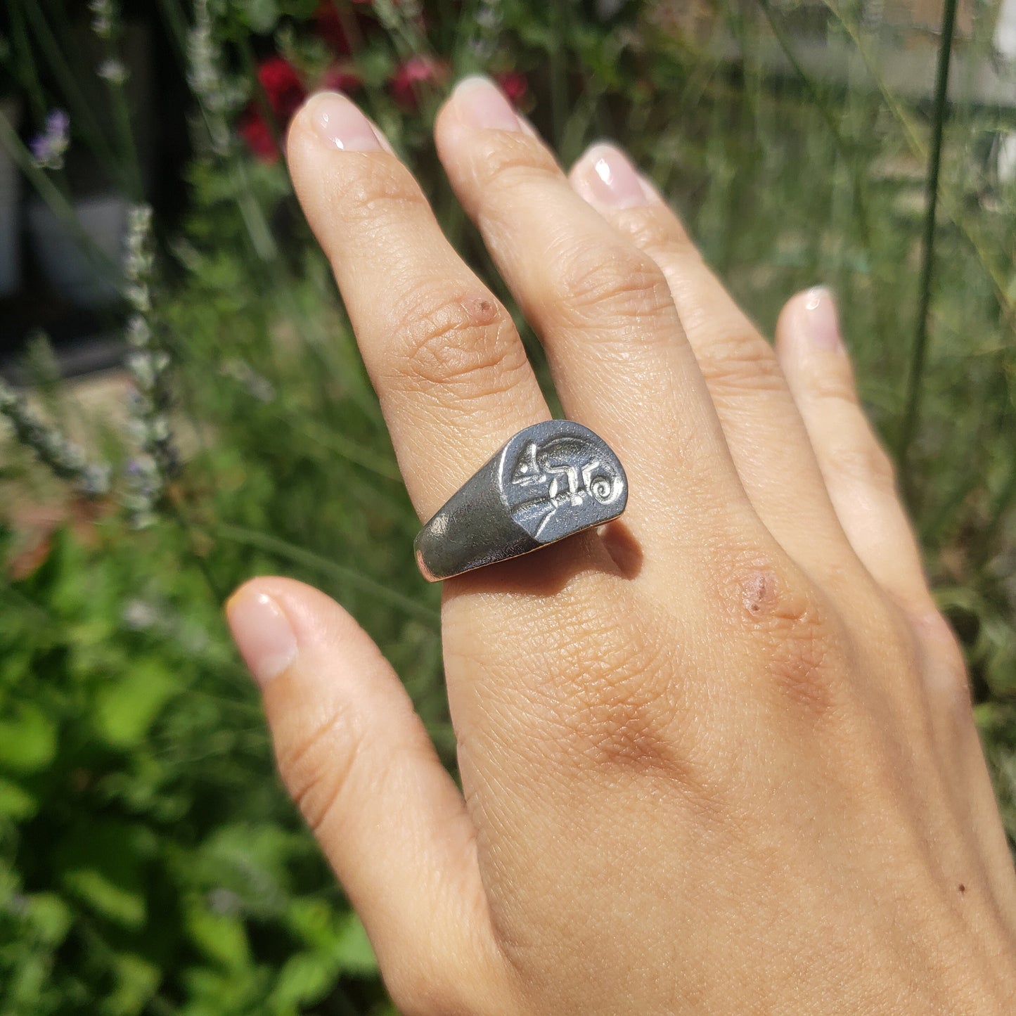 Chameleon wax seal signet ring