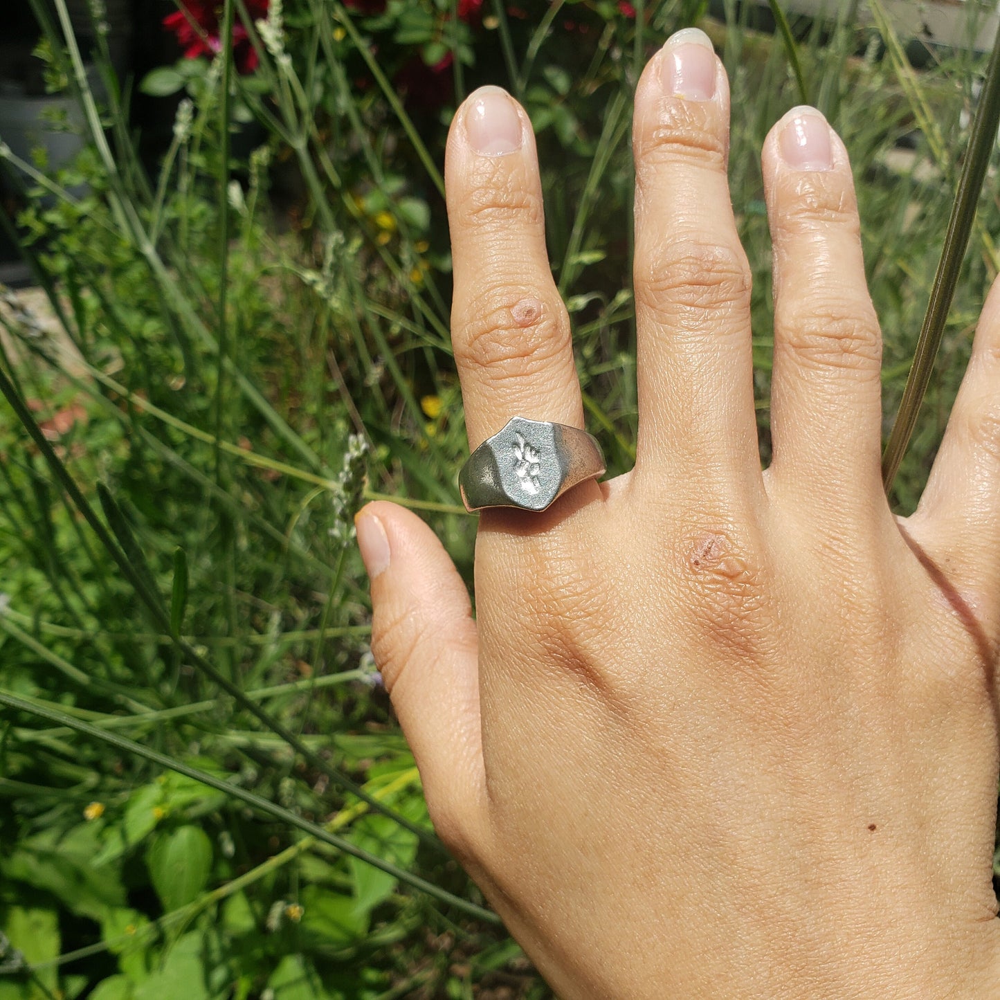 fig hand wax seal signet ring