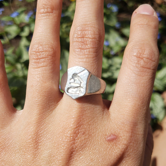 Microscope wax seal signet ring