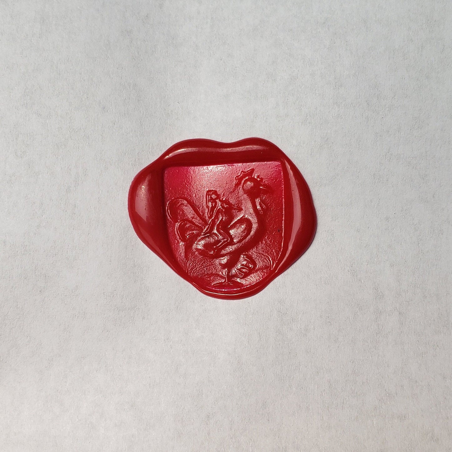 Cock rider wax seal signet ring