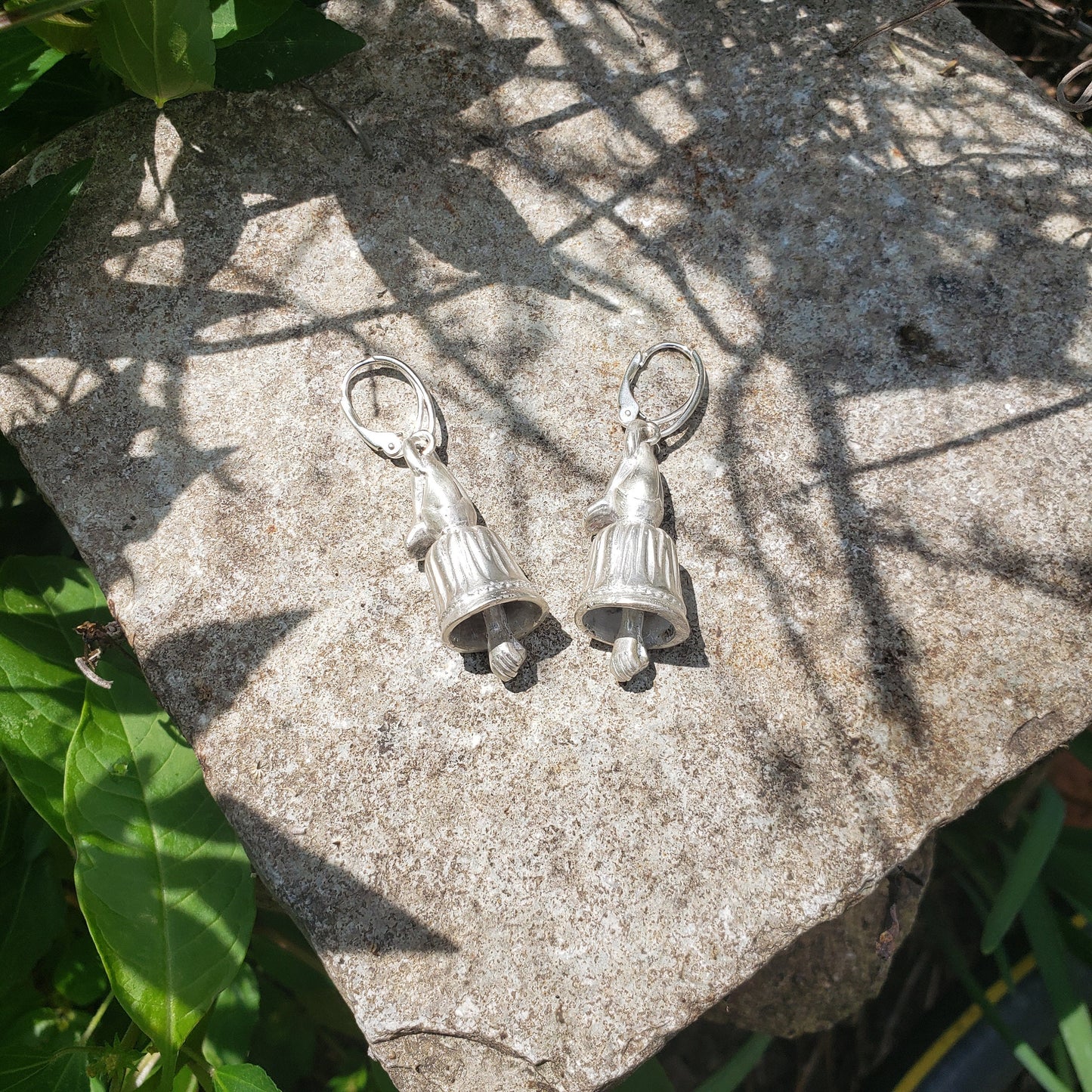 hanging upside down dress bell earrings