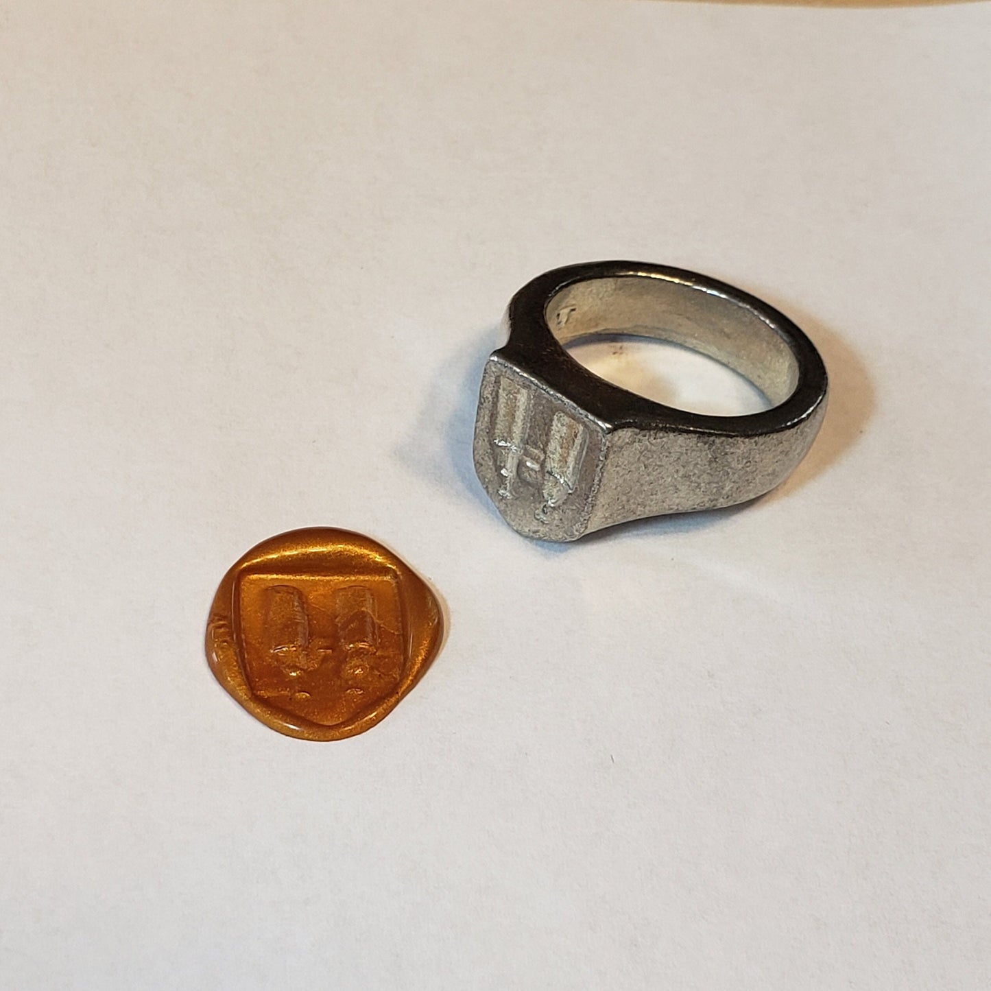 Binoculars wax seal signet ring