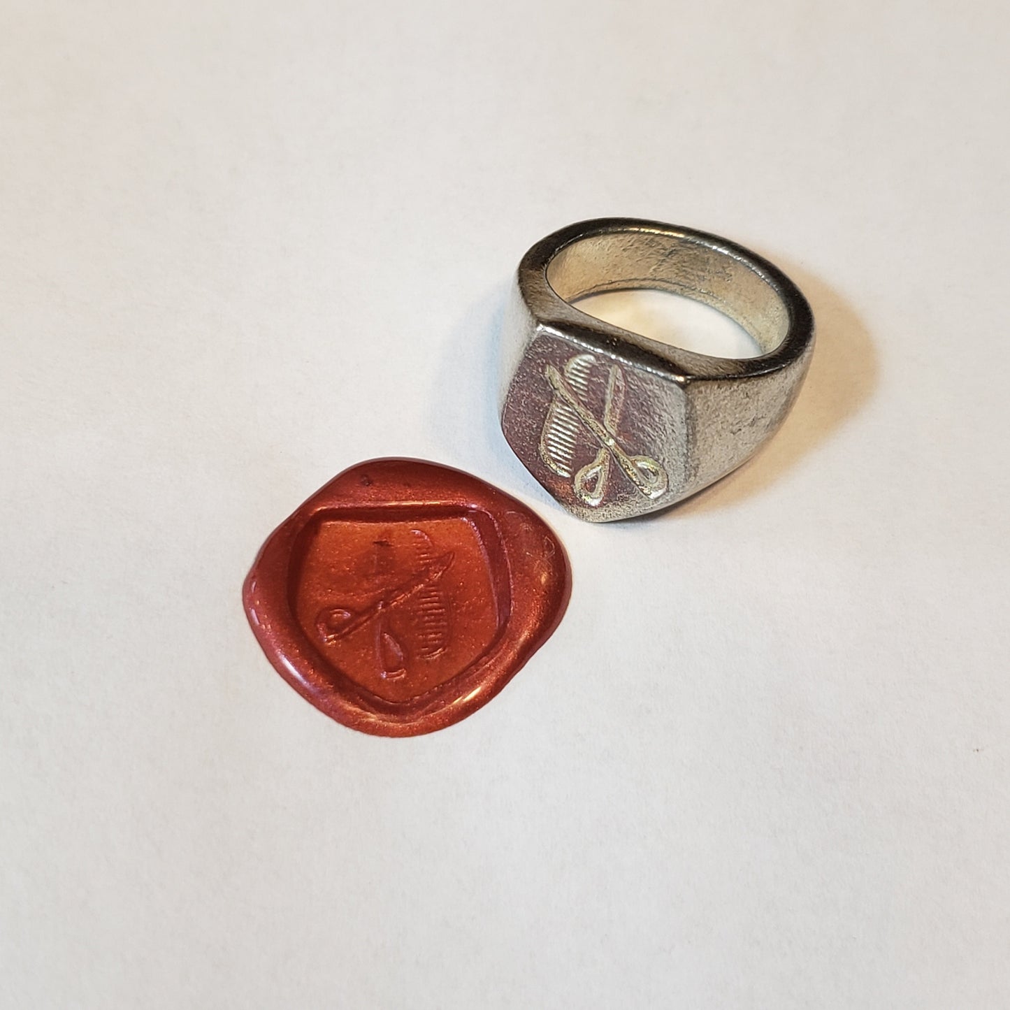 Haircut wax seal signet ring