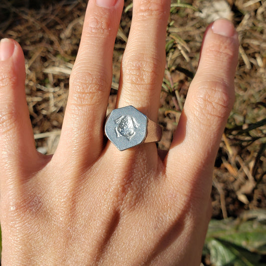 toad wax seal signet ring