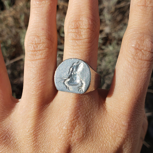 Bearded dragon wax seal signet ring