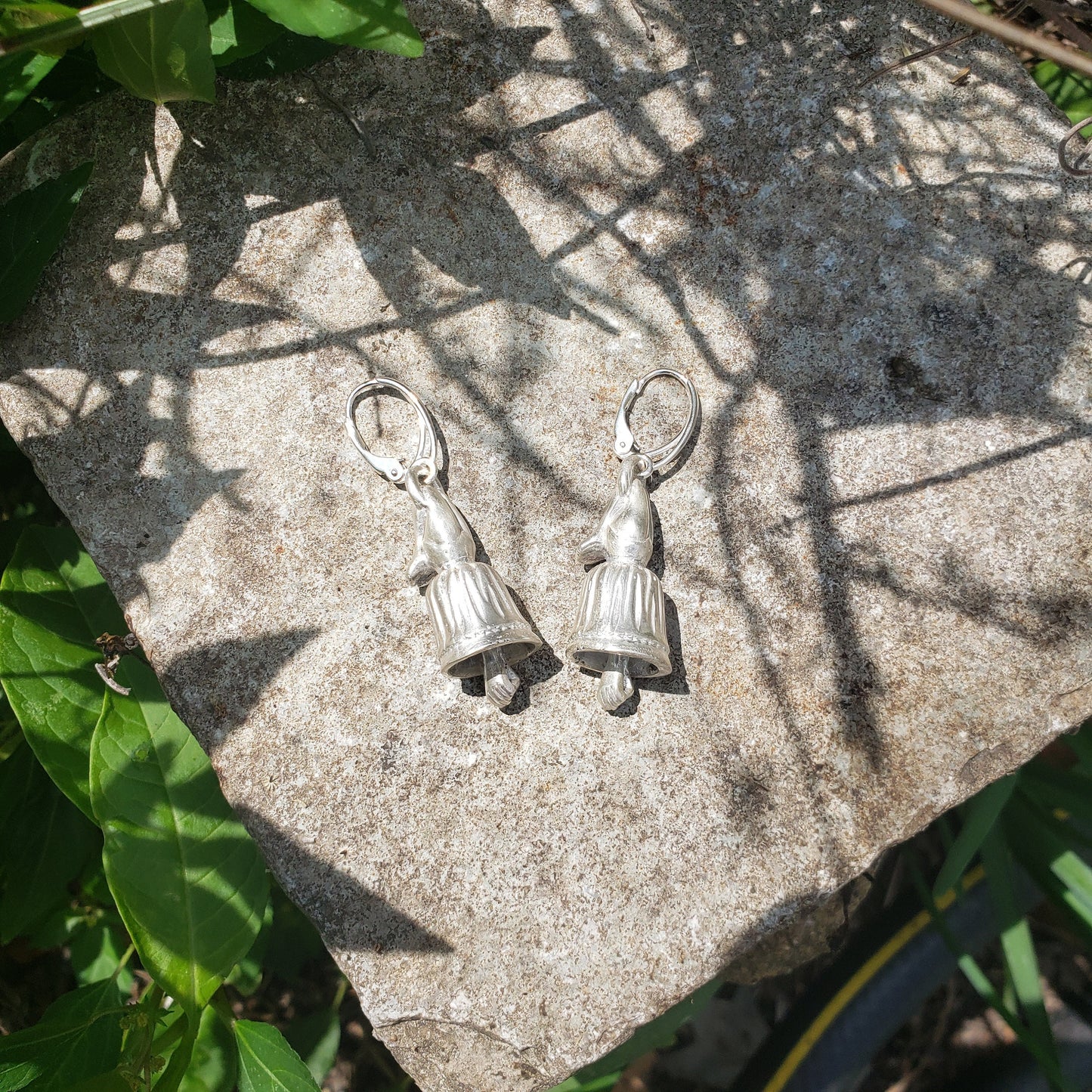 hanging upside down dress bell earrings