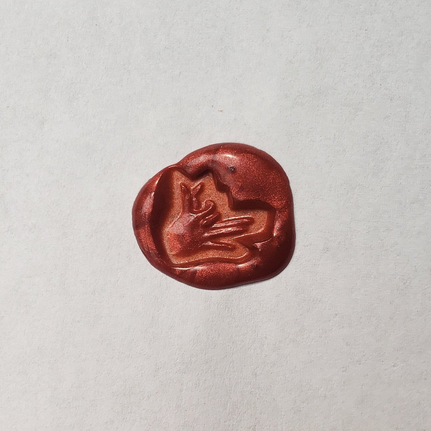 fox shadow puppet wax seal signet ring