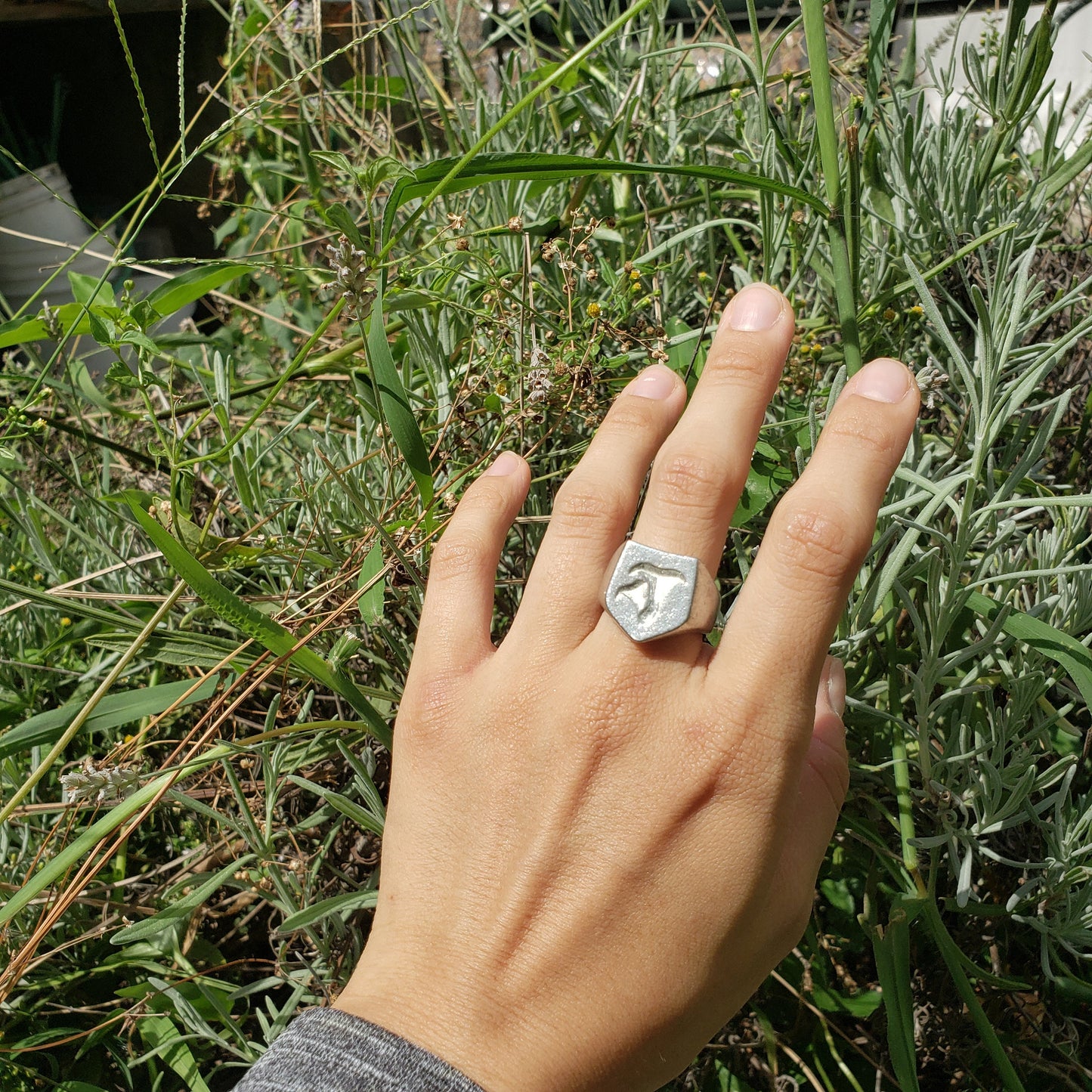 Chanterelle mushroom wax seal signet ring