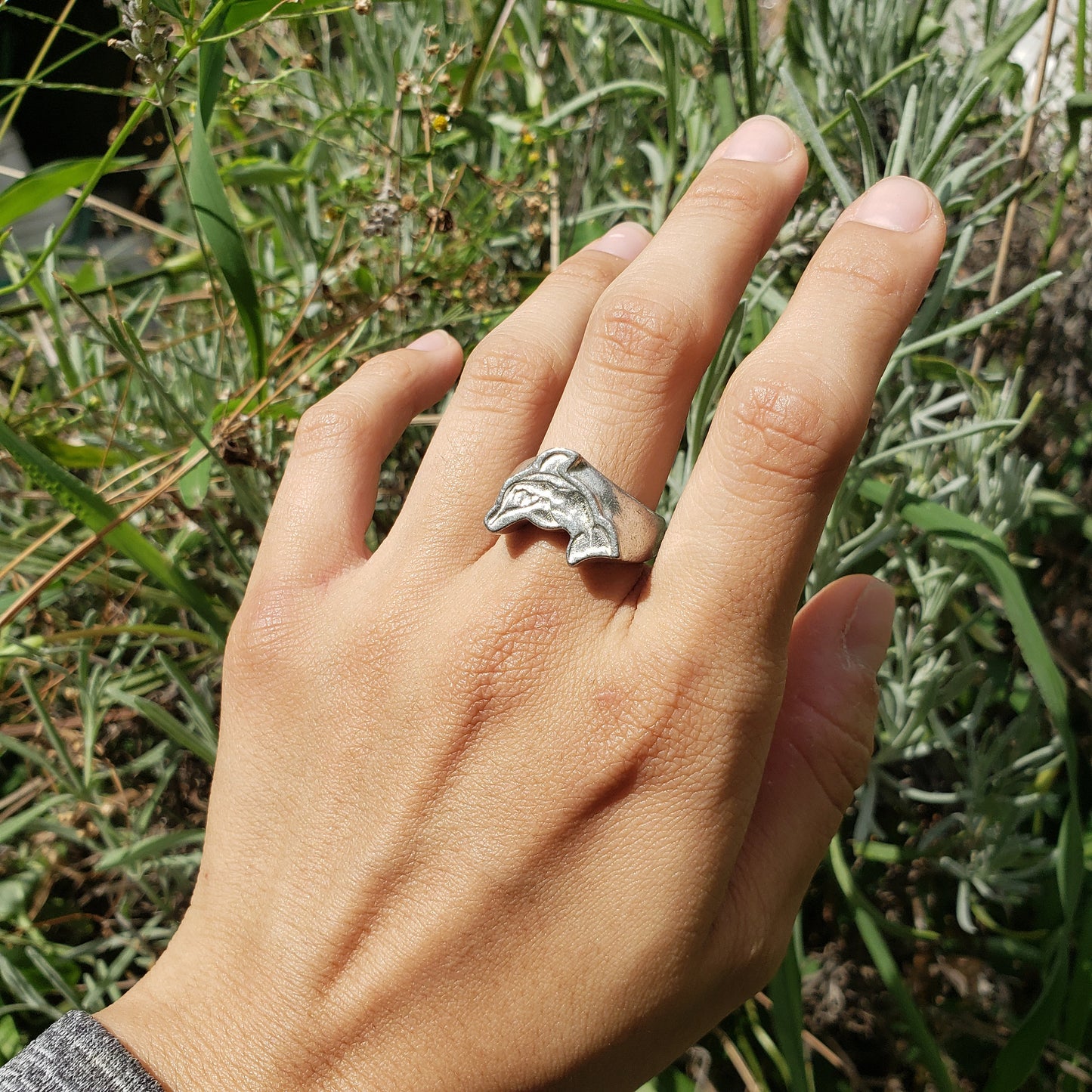 Dolphin mermaid wax seal signet ring