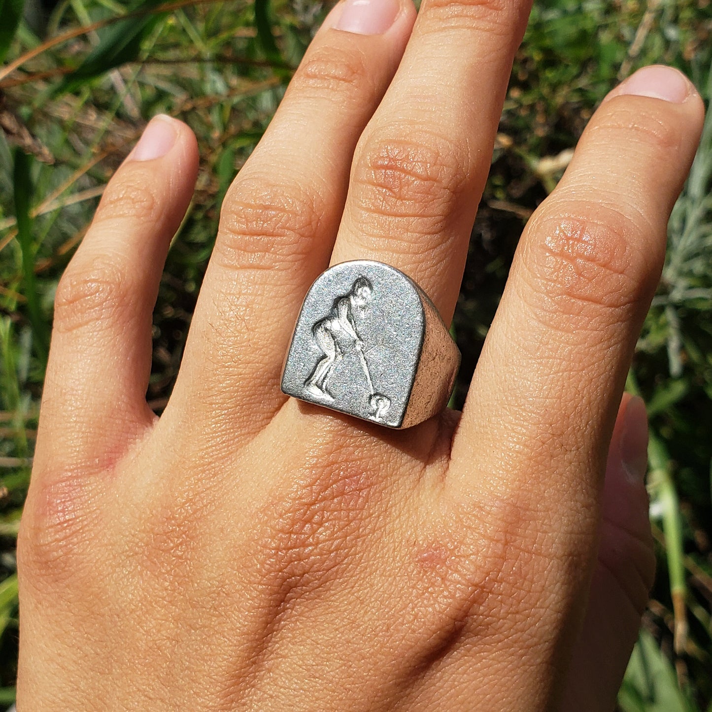 Golfer wax seal signet ring