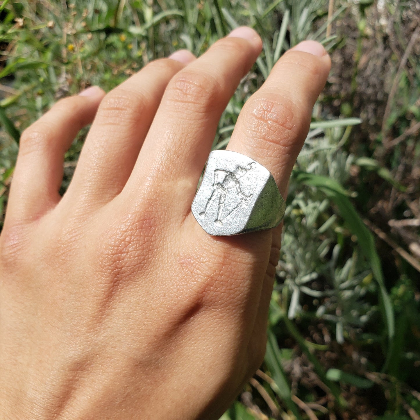 Sassy knight wax seal signet ring