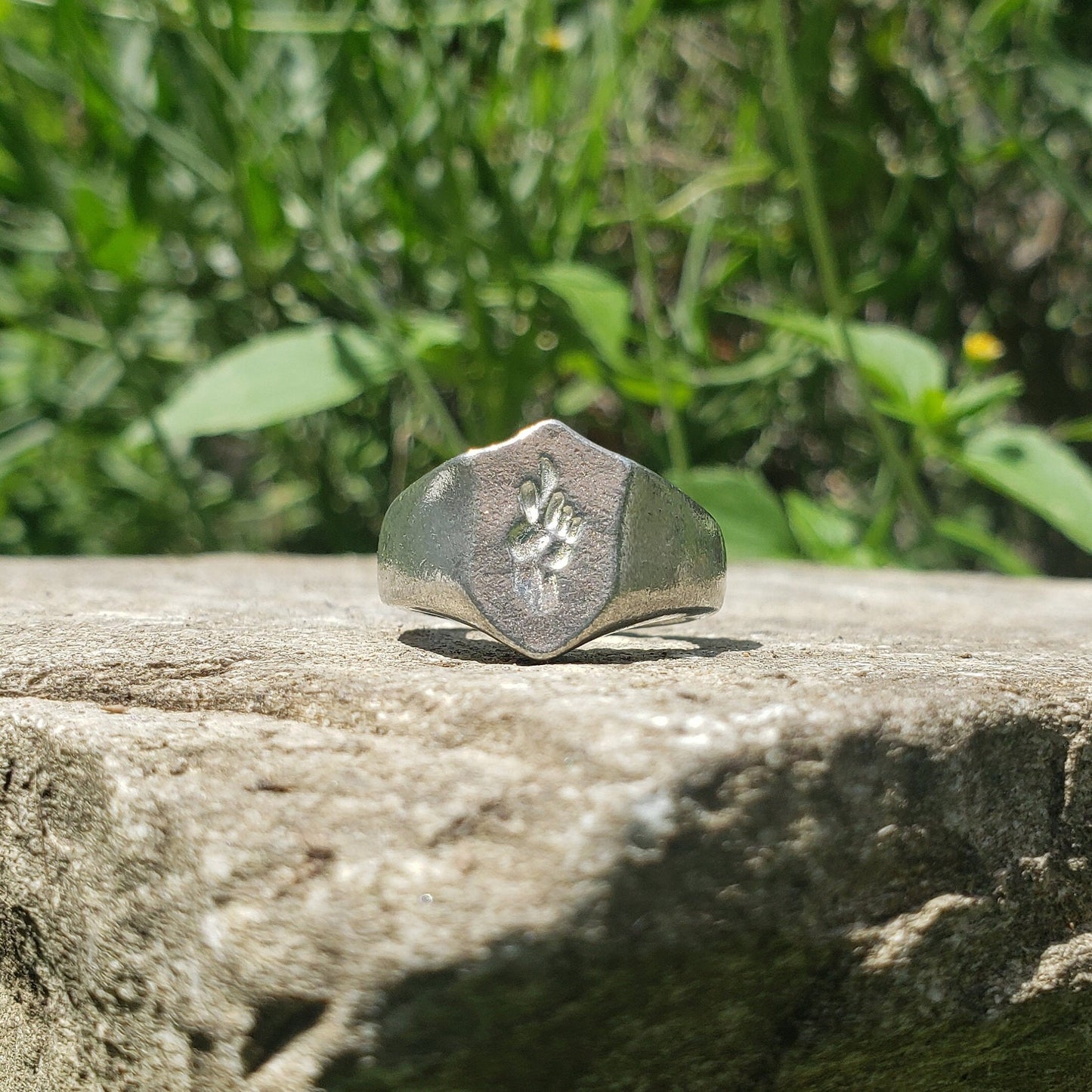 fig hand wax seal signet ring