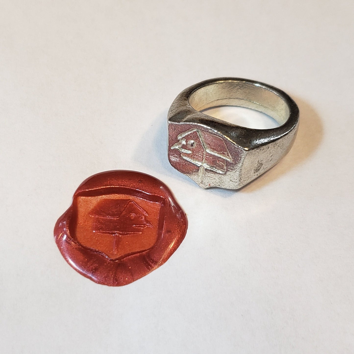 birdhouse post wax seal signet ring