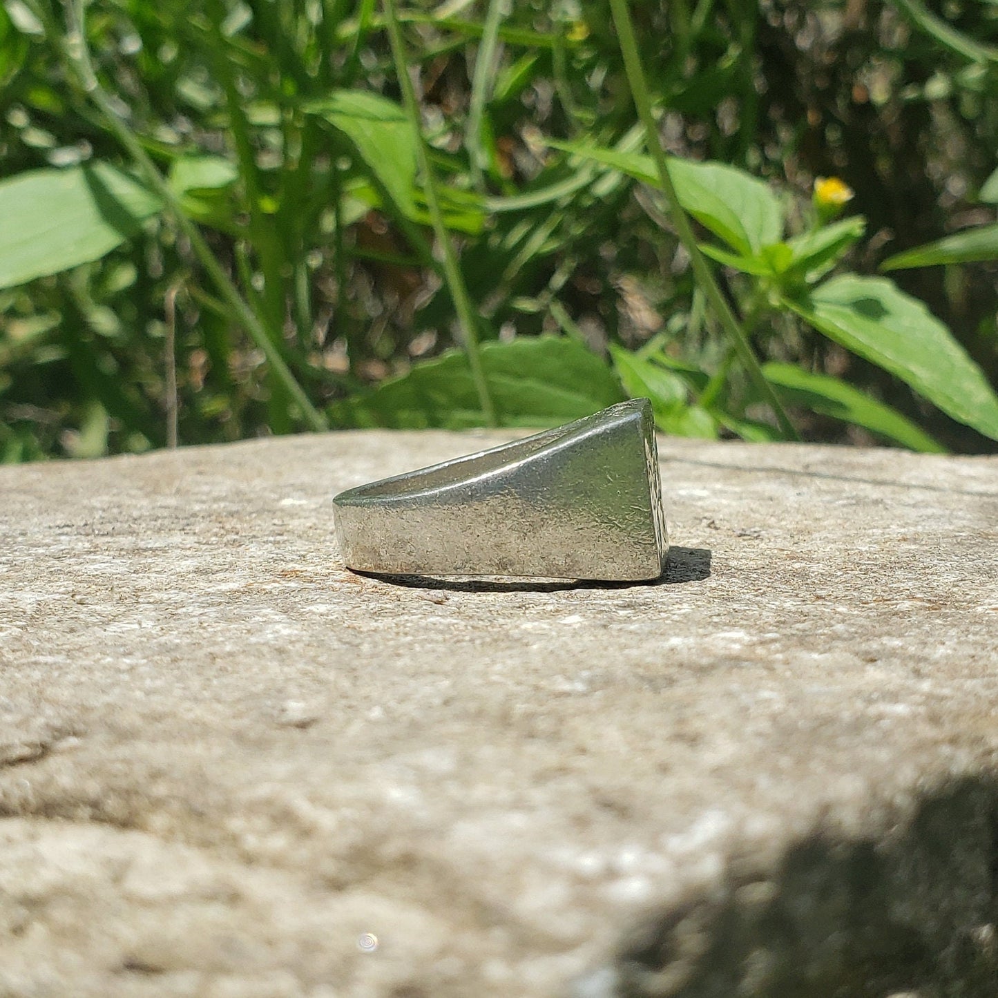 Blue morpho wax seal signet ring