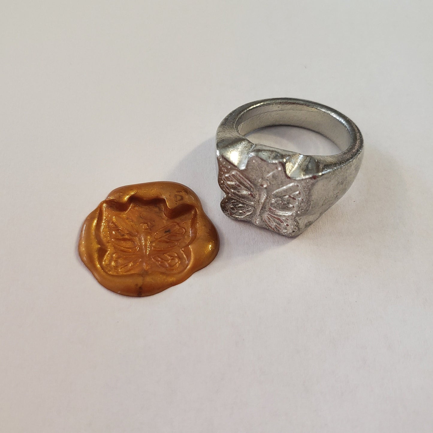 monarch butterfly wax seal signet ring