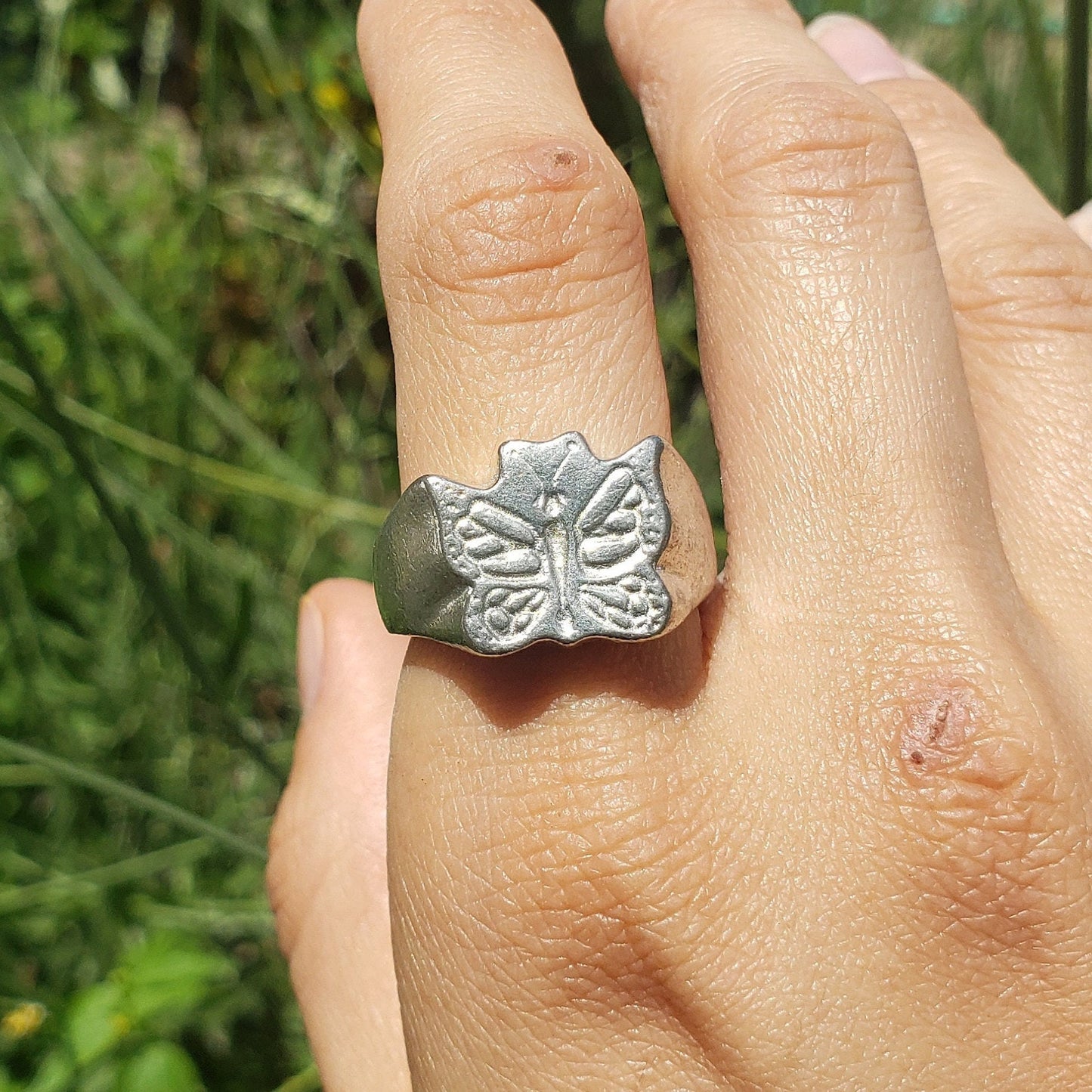 monarch butterfly wax seal signet ring