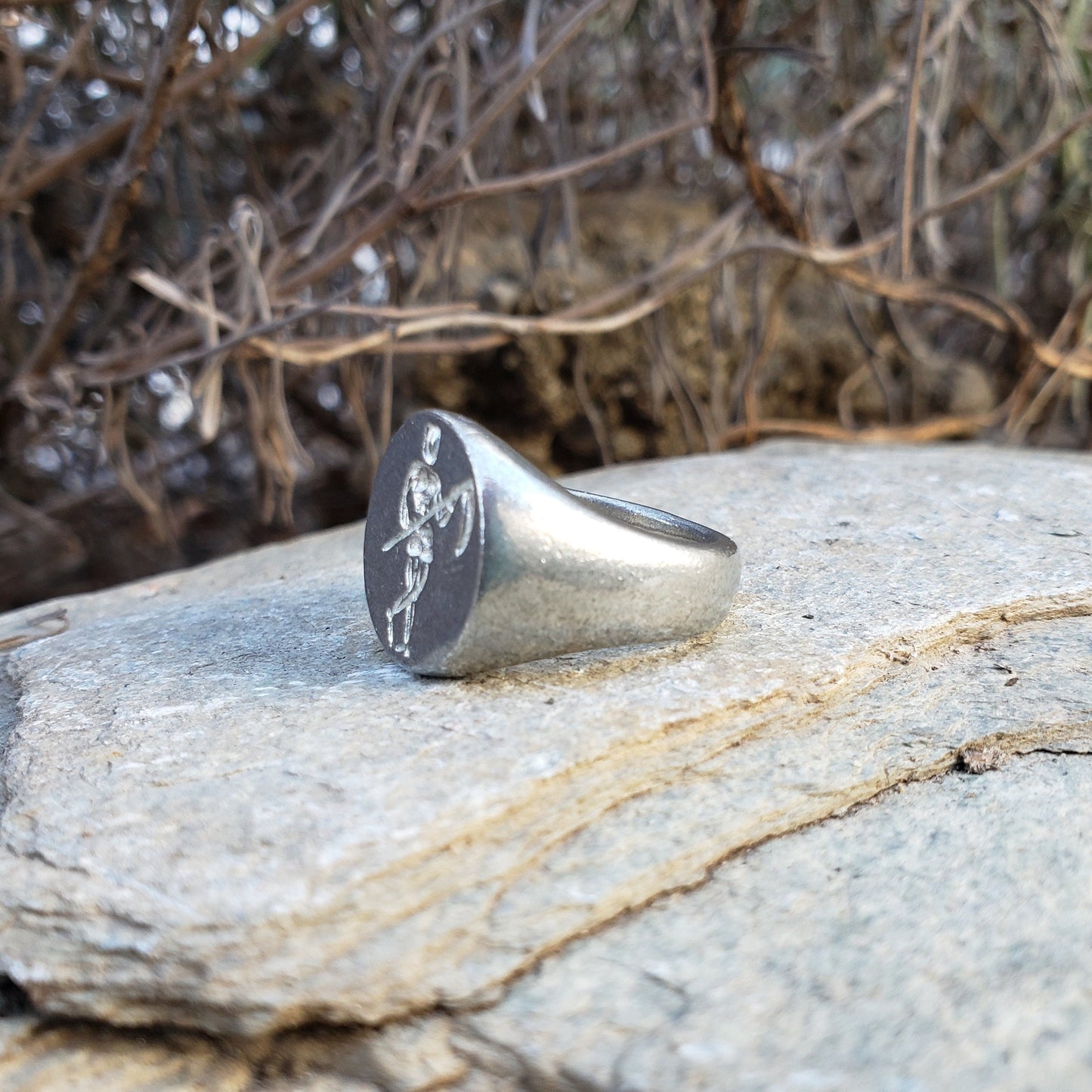 Sexy death memento mori wax seal signet ring