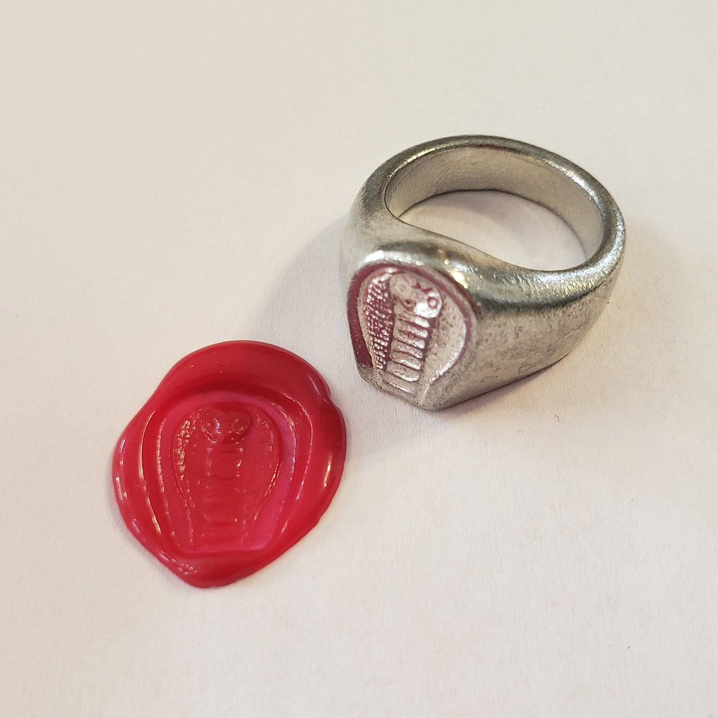 cobra face wax seal signet ring