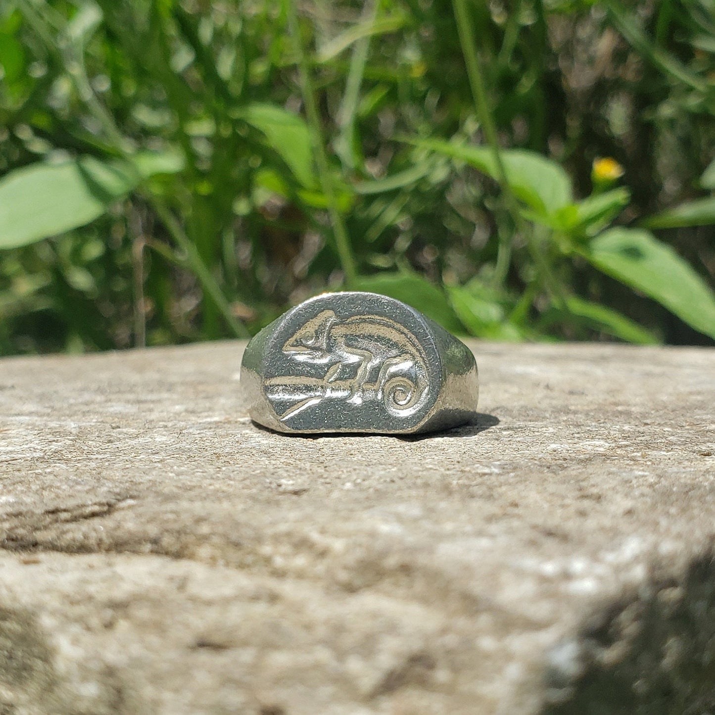 Chameleon wax seal signet ring