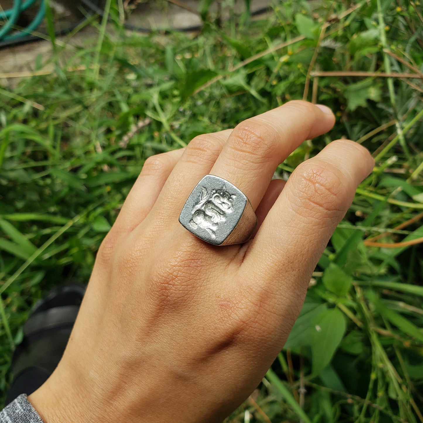 Chipmunk wax seal signet ring