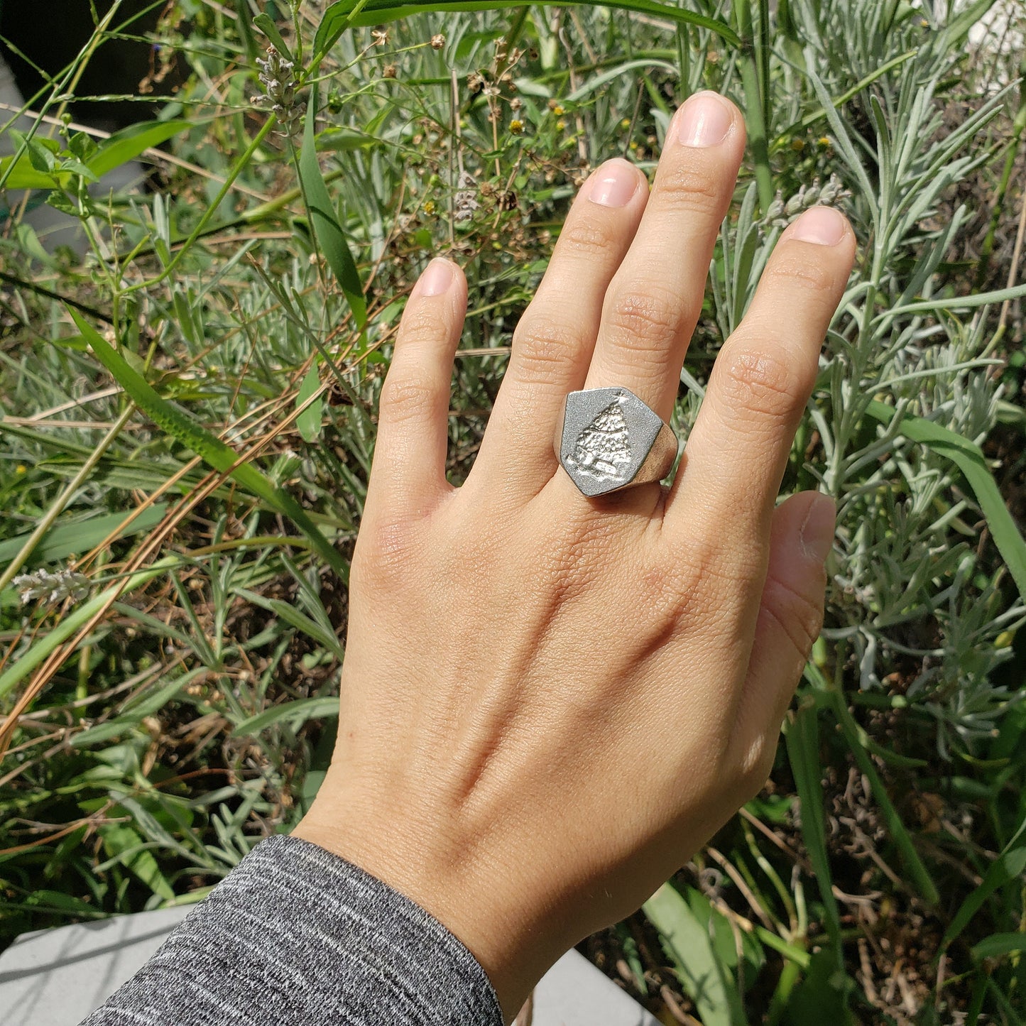 Christmas tree wax seal signet ring