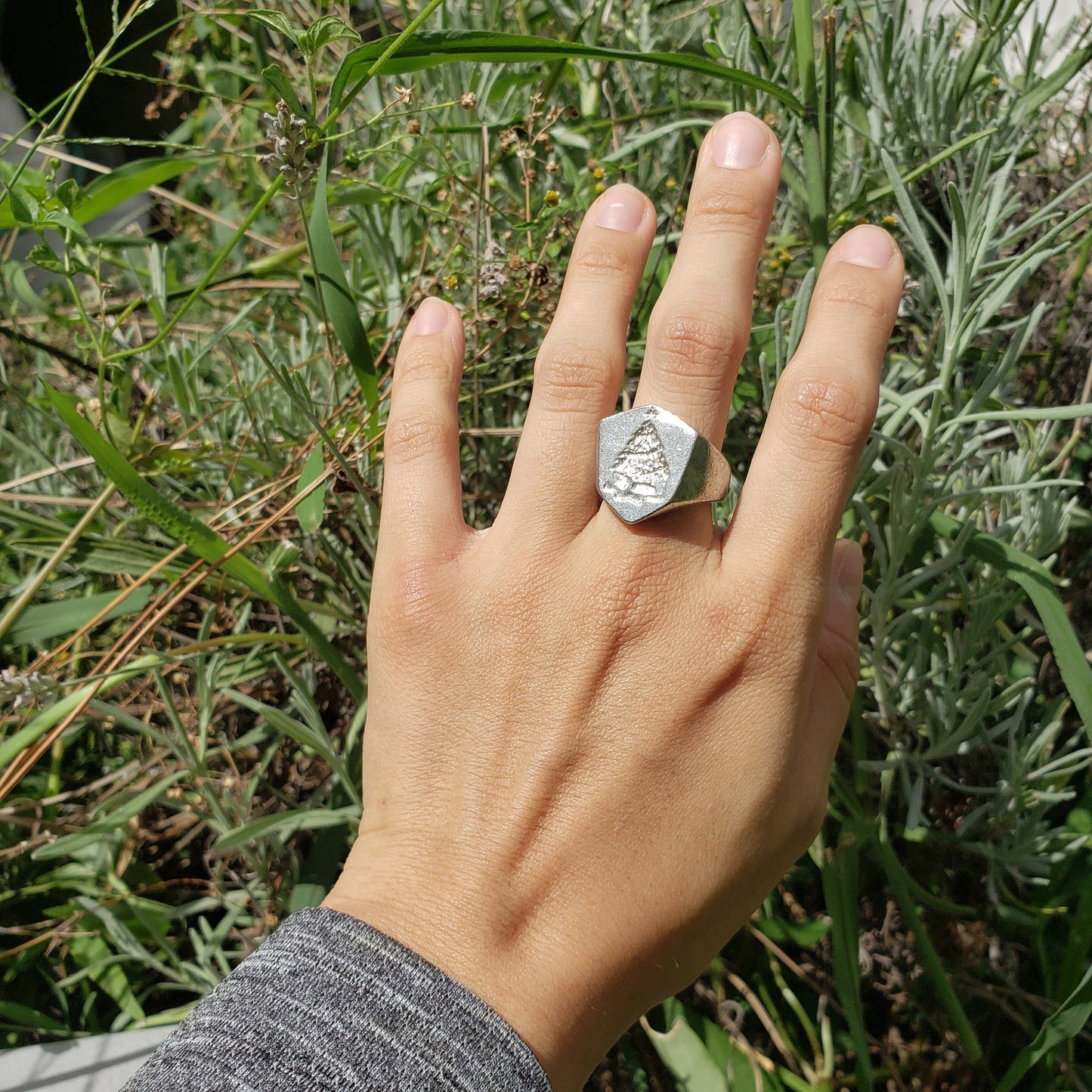 Christmas tree wax seal signet ring