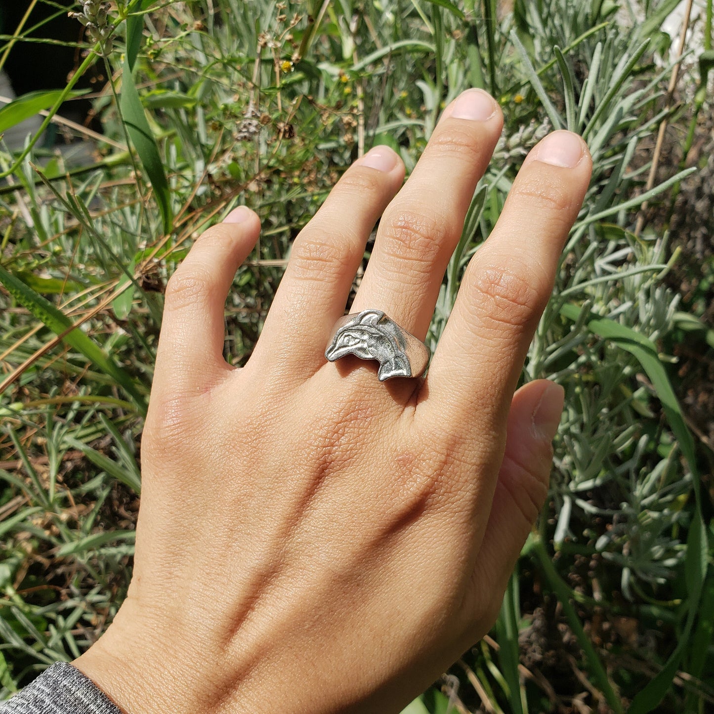 Dolphin mermaid wax seal signet ring