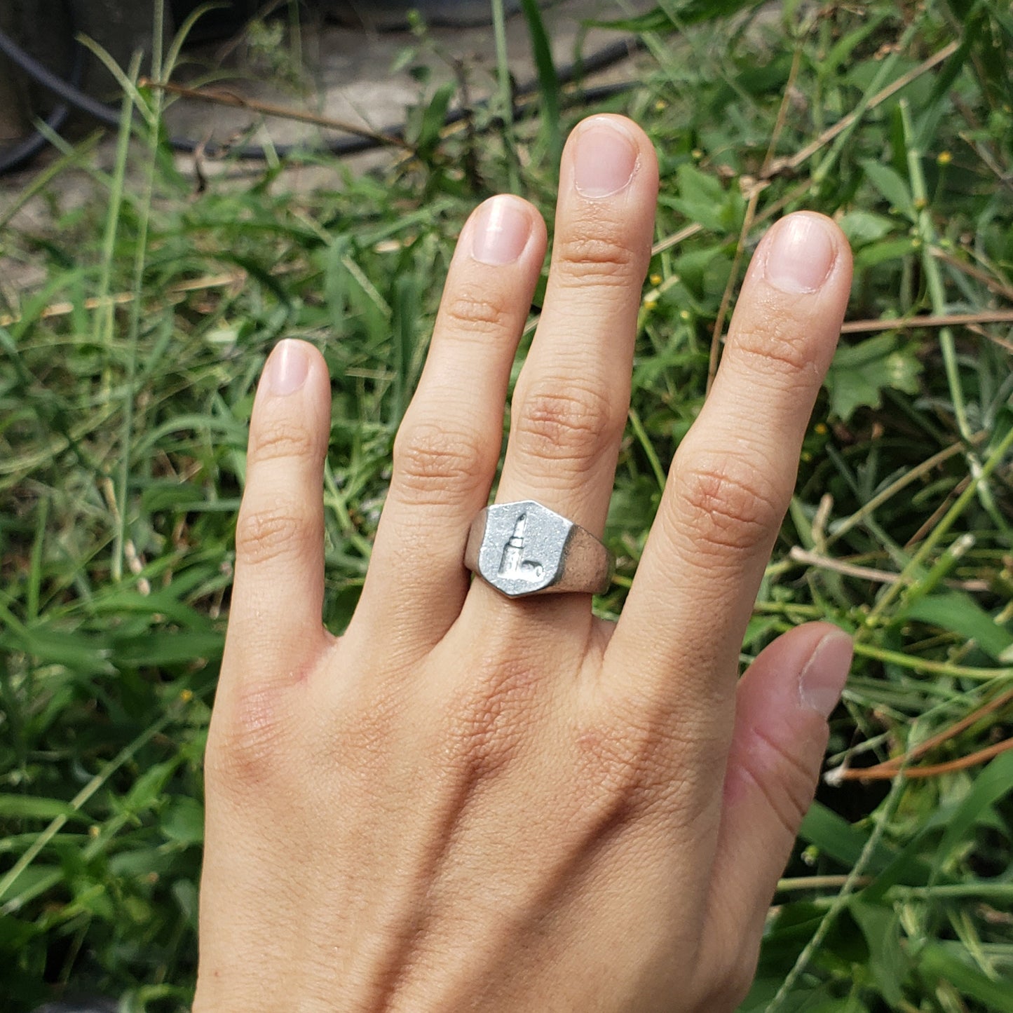 Lipstick wax seal signet ring