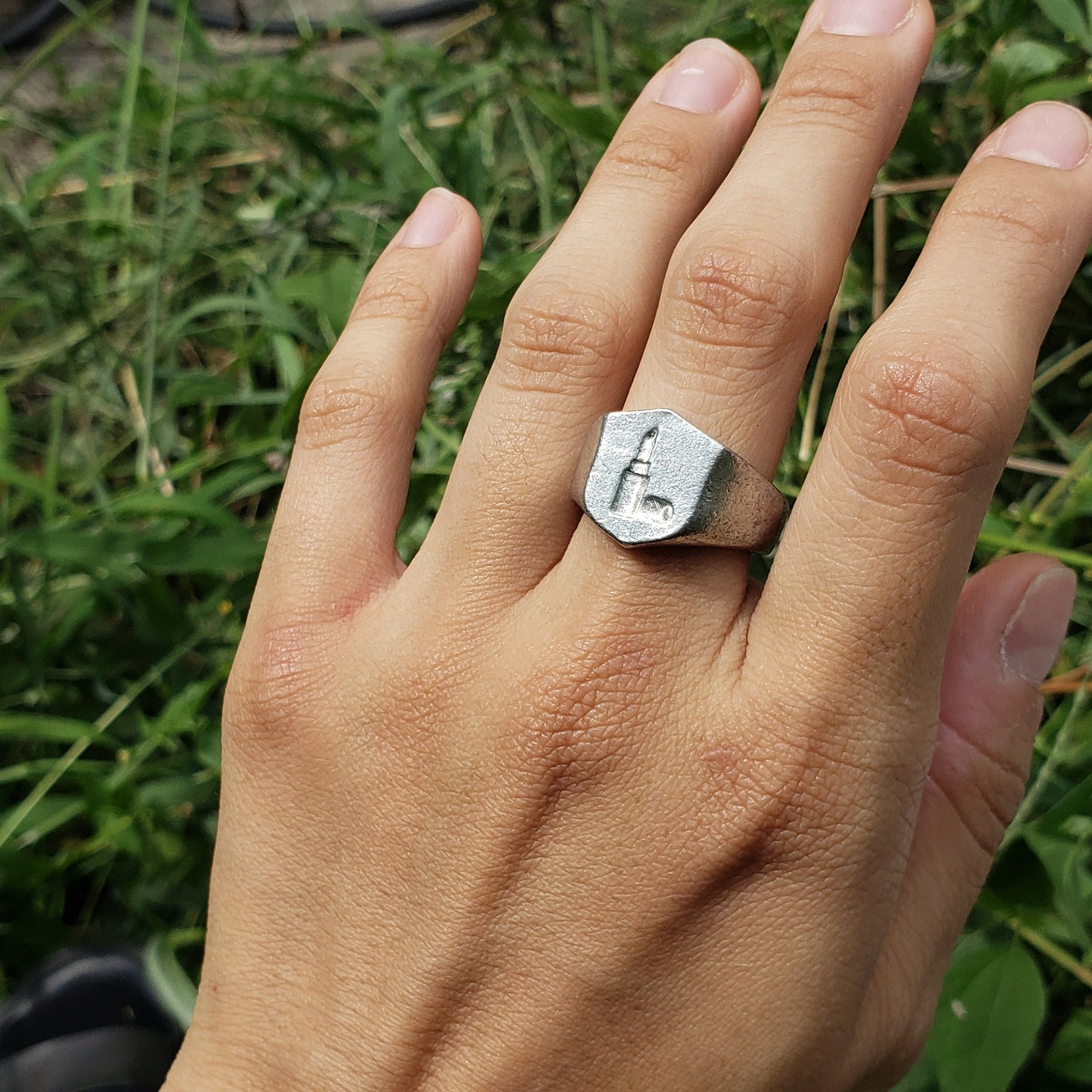 Lipstick wax seal signet ring