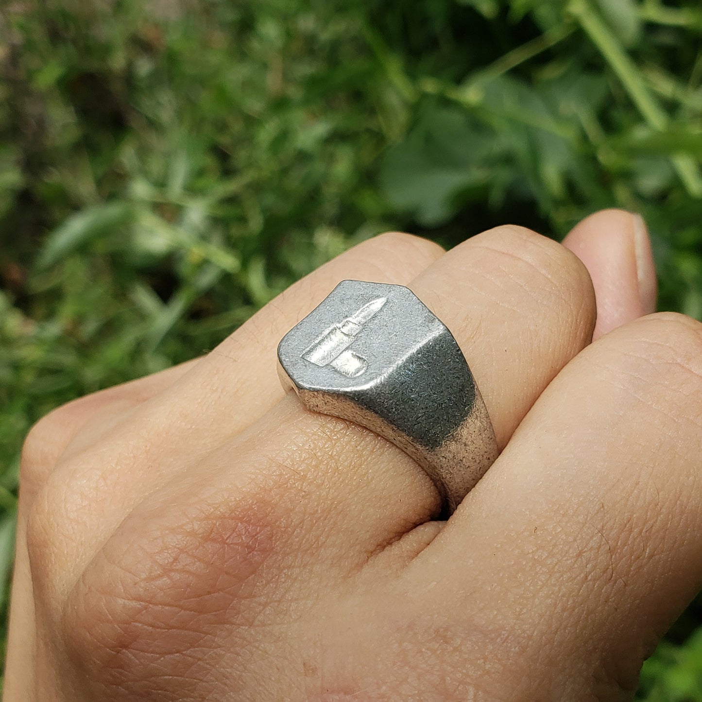 Lipstick wax seal signet ring