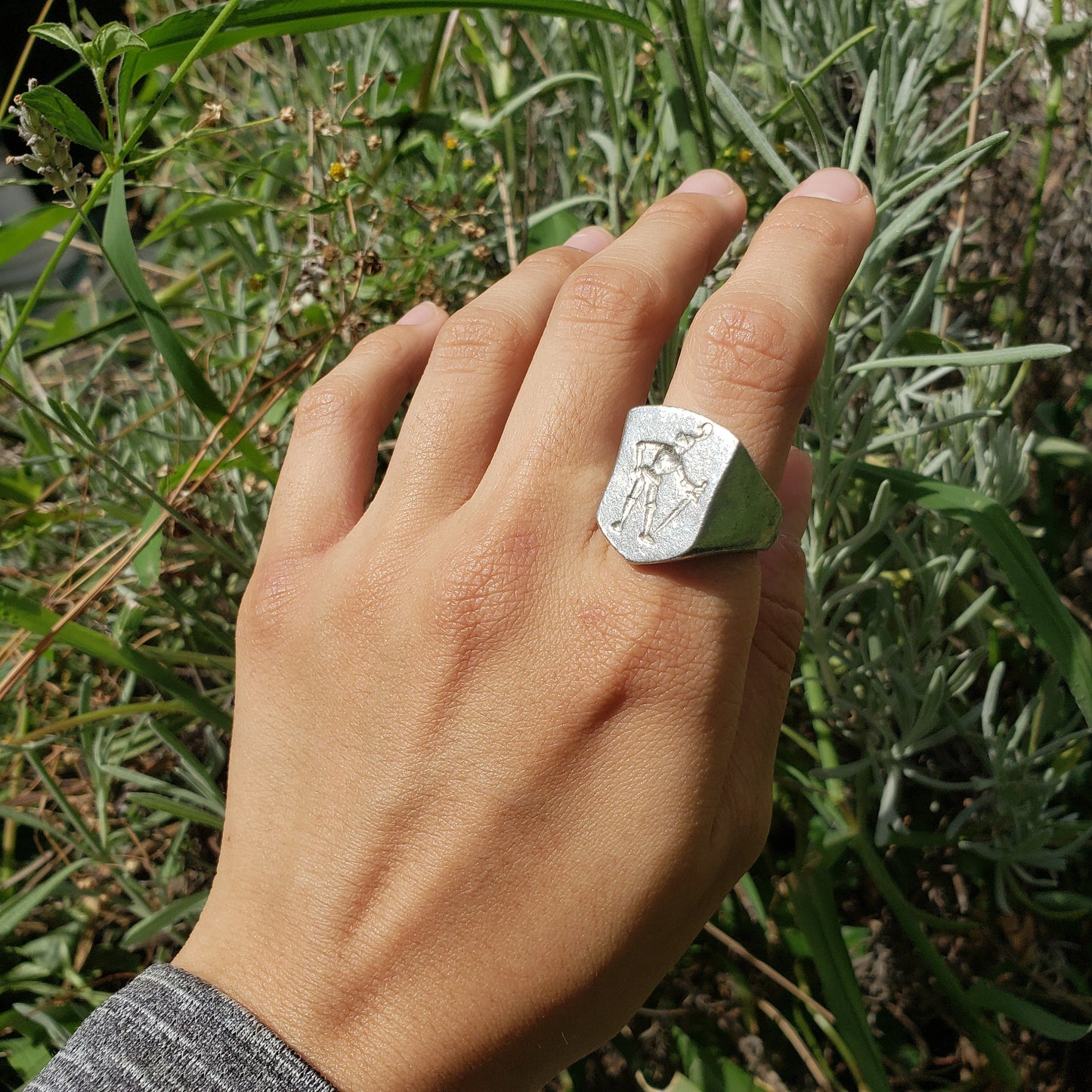 Sassy knight wax seal signet ring