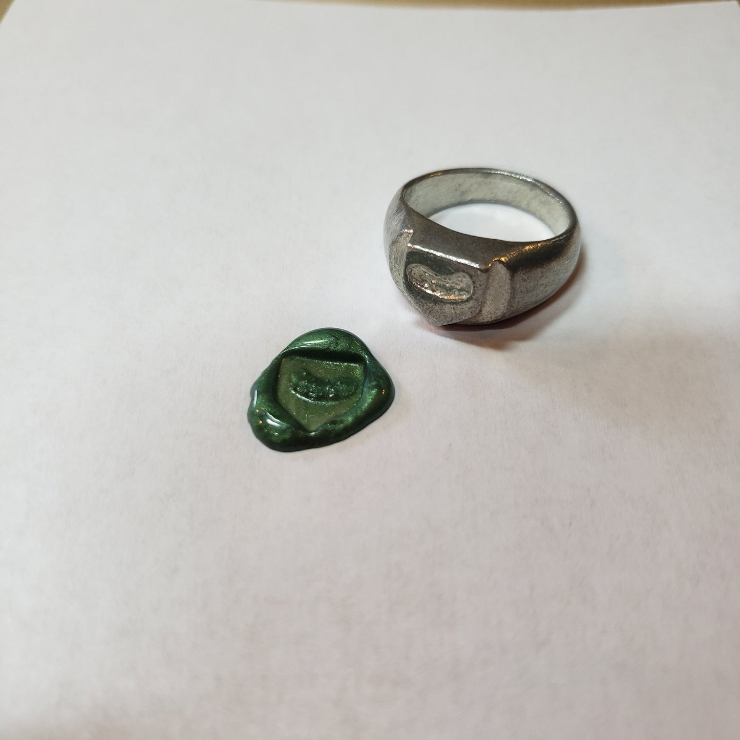 Pickle coat of arms wax seal signet ring