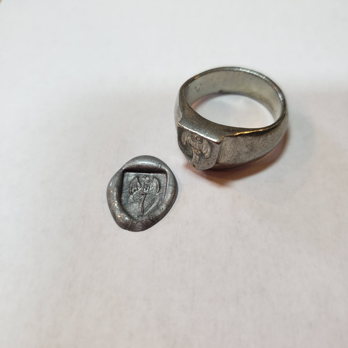 Bat-tle axe wax seal signet ring