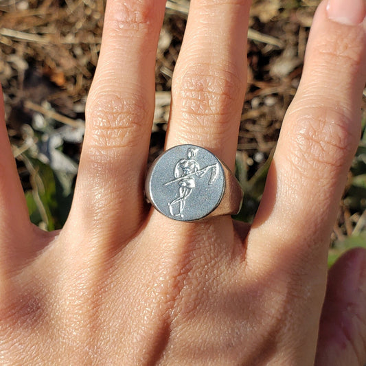 Sexy death memento mori wax seal signet ring