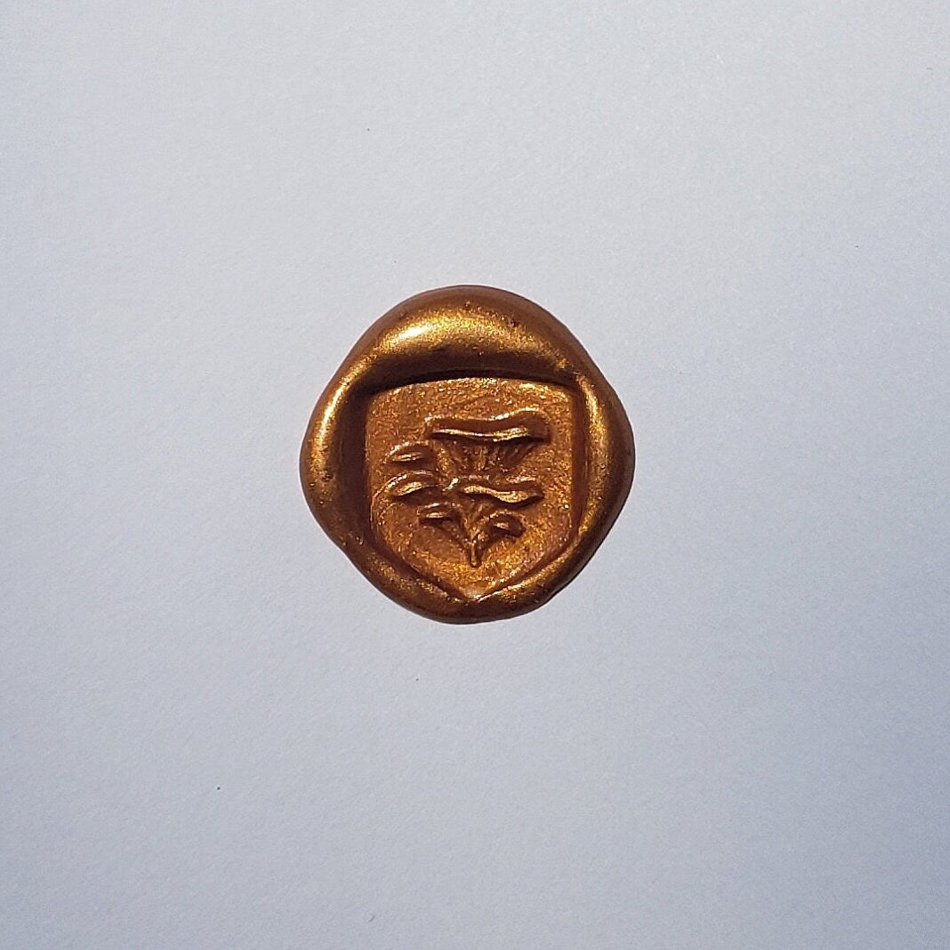 Oyster mushroom wax seal signet ring