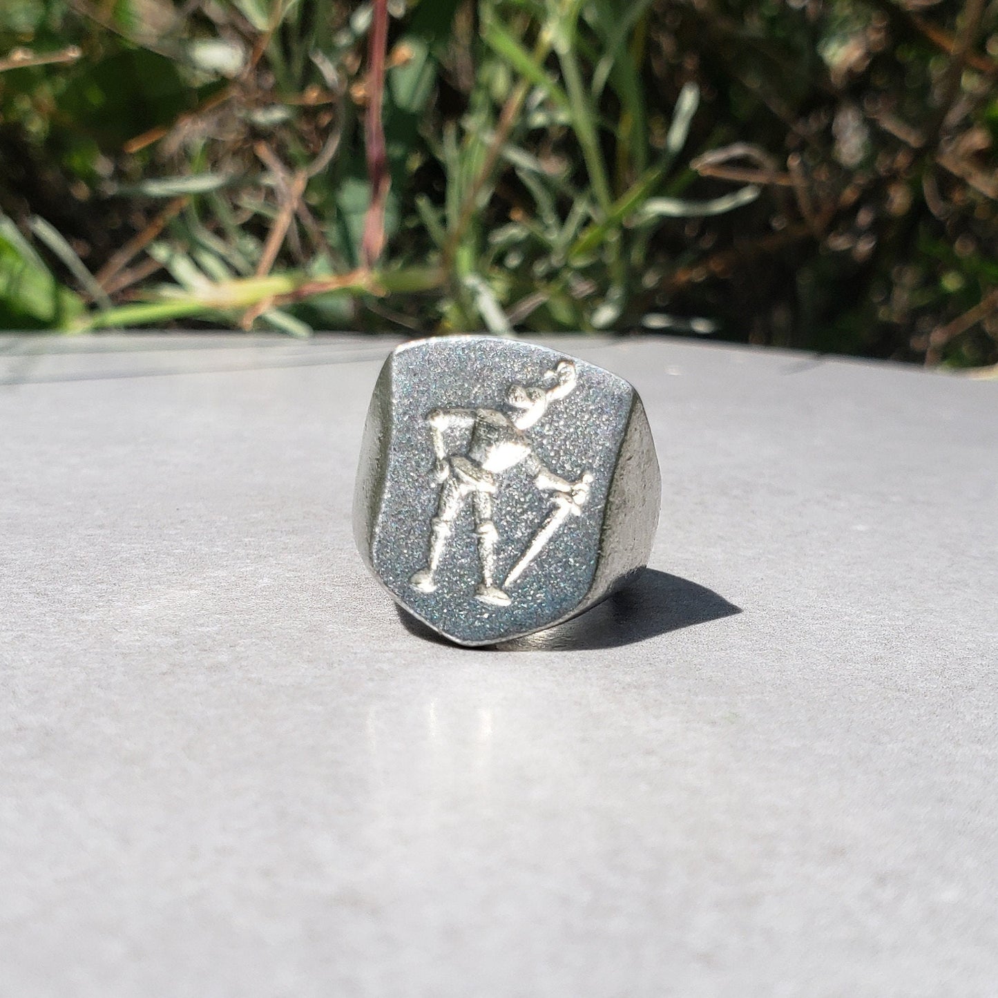 Sassy knight wax seal signet ring