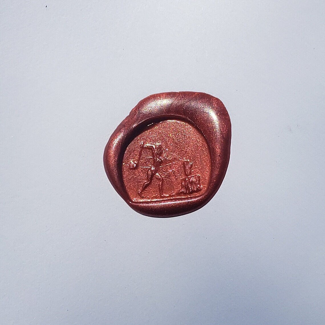 Woodcutter wax seal signet ring