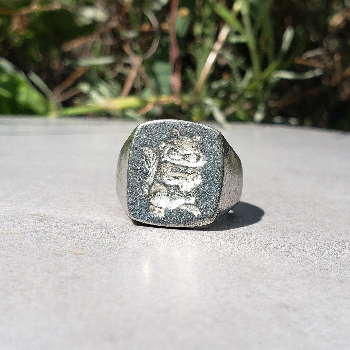 Chipmunk wax seal signet ring