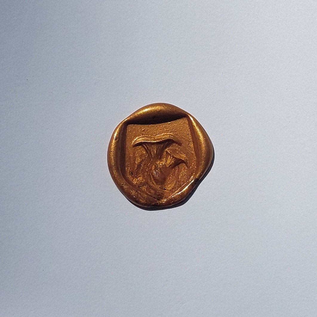 Chanterelle mushroom wax seal signet ring