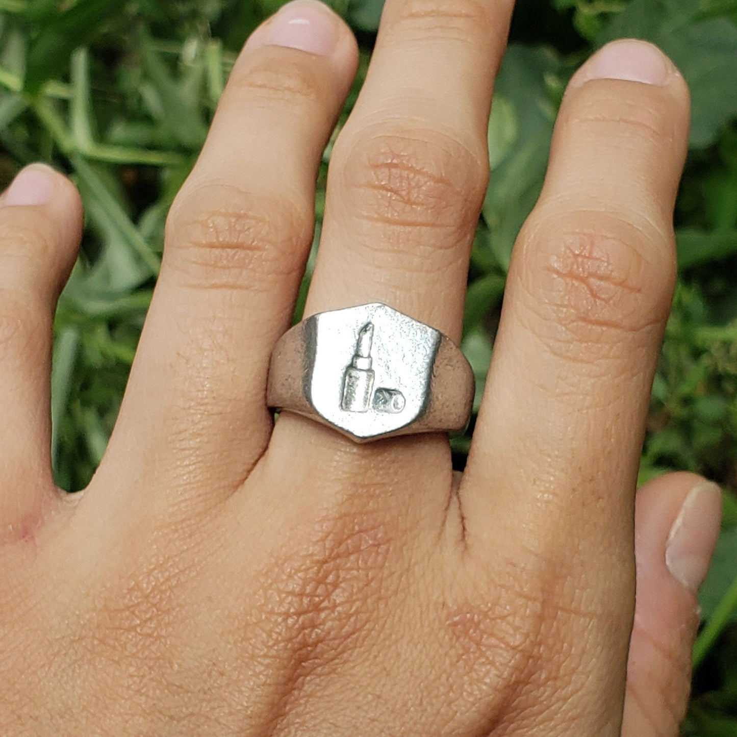 Lipstick wax seal signet ring