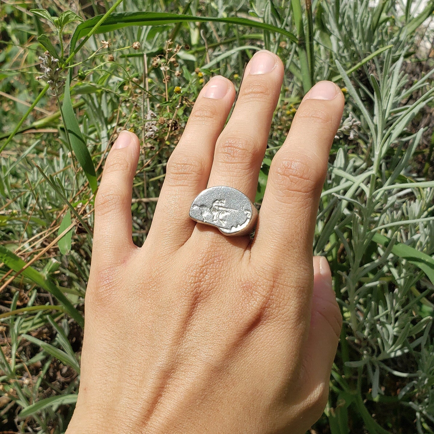 Snail jousting wax seal signet ring