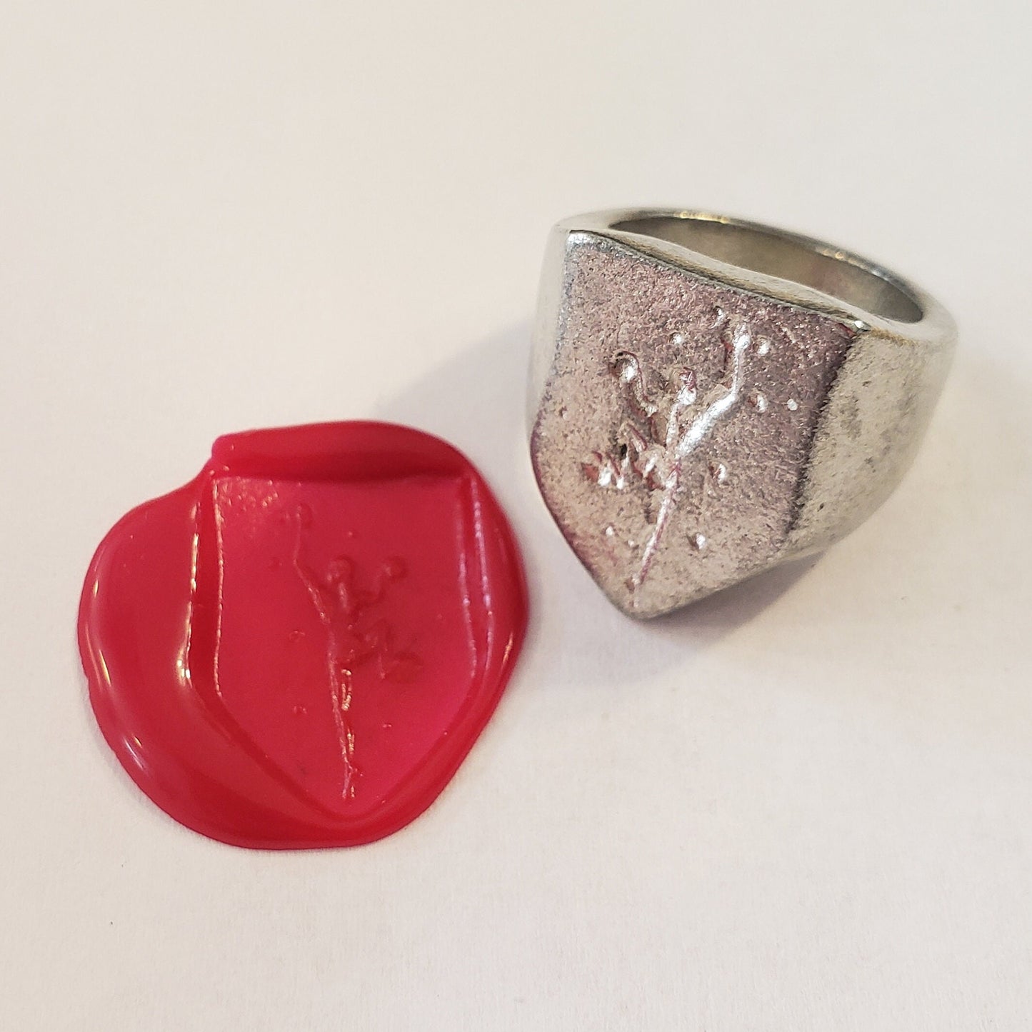 Rock climbing wax seal signet ring