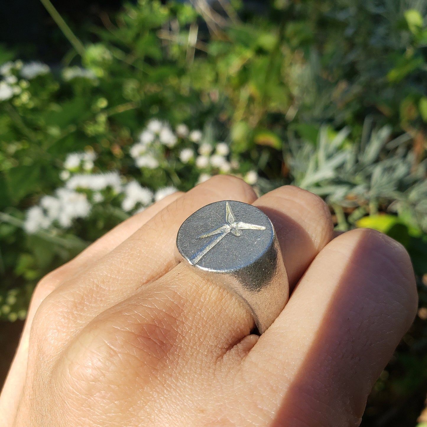 Modern windmill wax seal signet ring