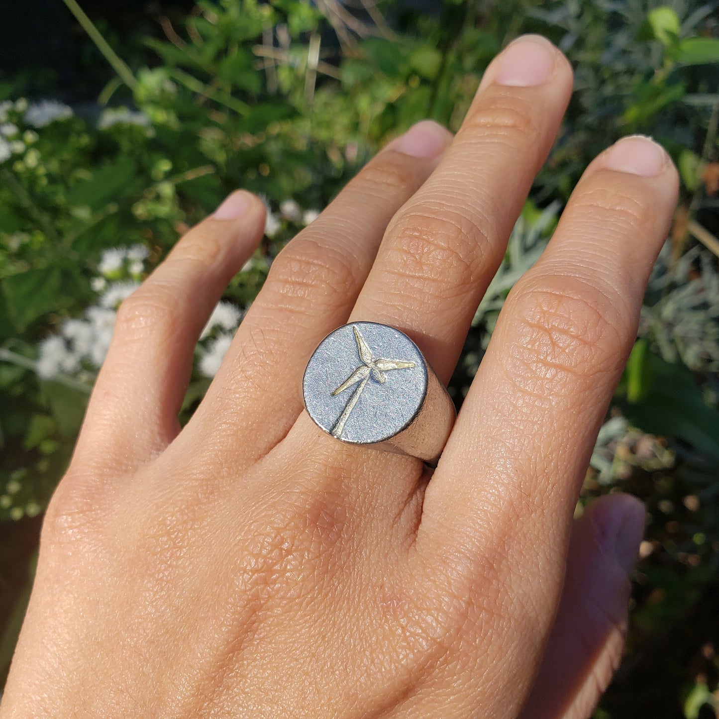 Modern windmill wax seal signet ring