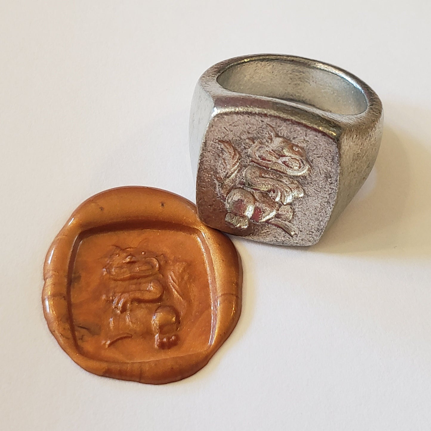 Chipmunk wax seal signet ring