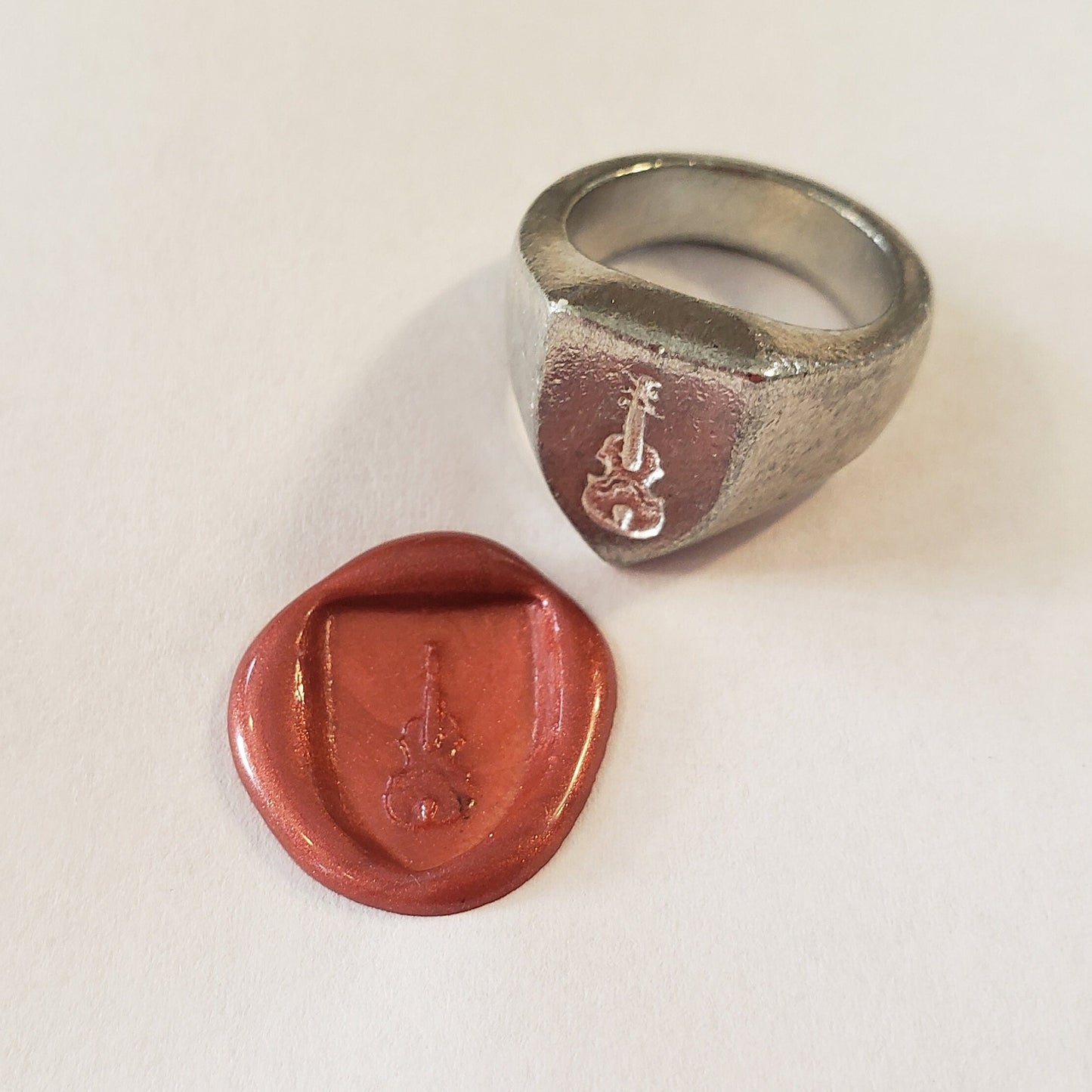 violin wax seal signet ring