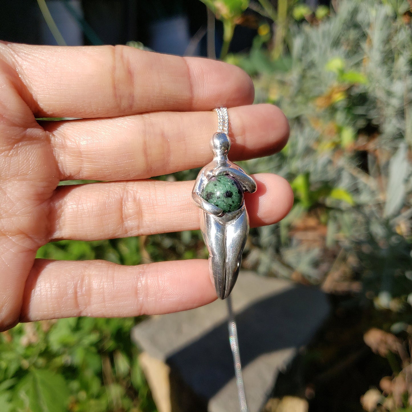 mother earth zoisite pendant